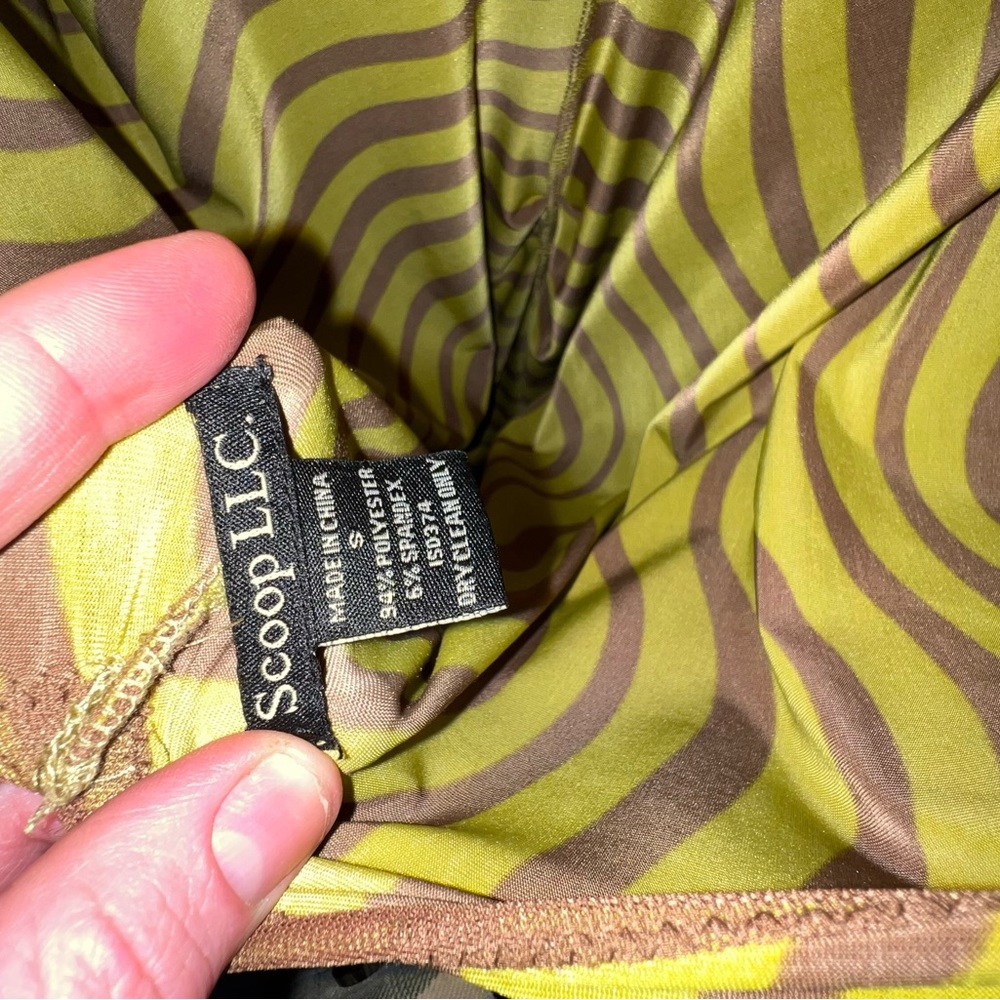 Striped V-Neck Dress in Yellow and Brown - Picture 3 of 12